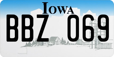 IA license plate BBZ069