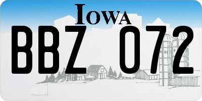 IA license plate BBZ072