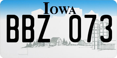 IA license plate BBZ073