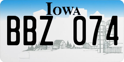 IA license plate BBZ074