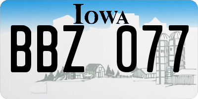 IA license plate BBZ077