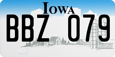 IA license plate BBZ079