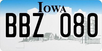 IA license plate BBZ080