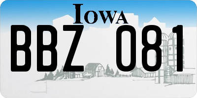IA license plate BBZ081