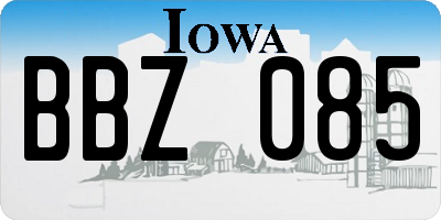 IA license plate BBZ085