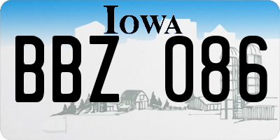 IA license plate BBZ086