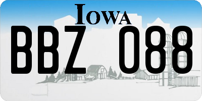 IA license plate BBZ088
