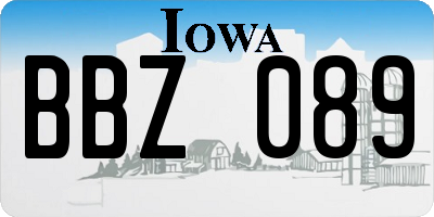IA license plate BBZ089