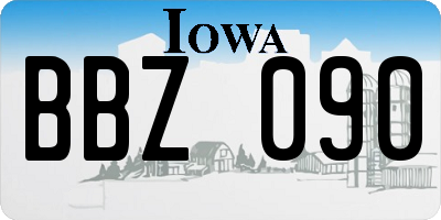IA license plate BBZ090