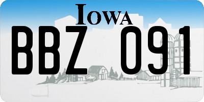 IA license plate BBZ091