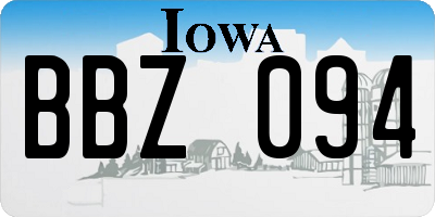 IA license plate BBZ094
