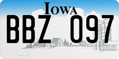 IA license plate BBZ097