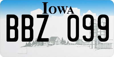 IA license plate BBZ099