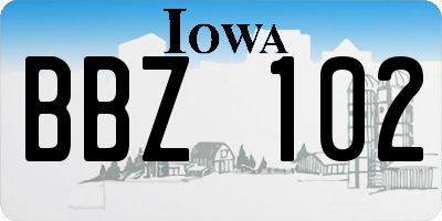 IA license plate BBZ102