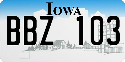 IA license plate BBZ103