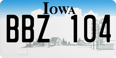 IA license plate BBZ104