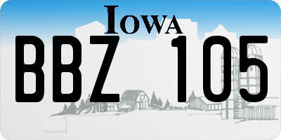IA license plate BBZ105