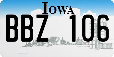 IA license plate BBZ106