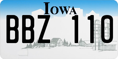 IA license plate BBZ110