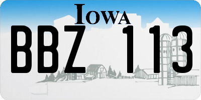 IA license plate BBZ113
