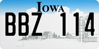 IA license plate BBZ114