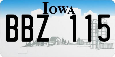 IA license plate BBZ115