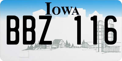 IA license plate BBZ116