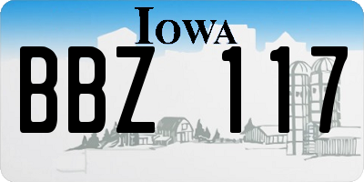 IA license plate BBZ117