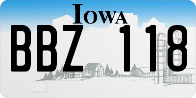 IA license plate BBZ118
