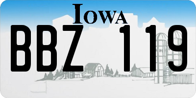 IA license plate BBZ119