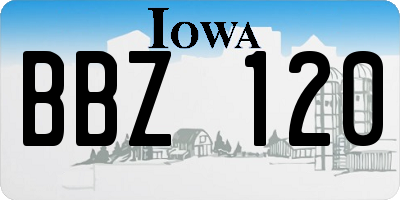 IA license plate BBZ120