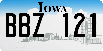 IA license plate BBZ121