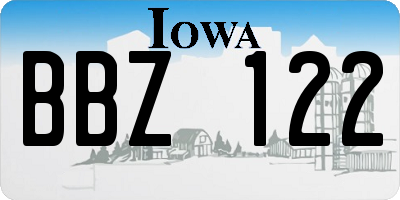 IA license plate BBZ122