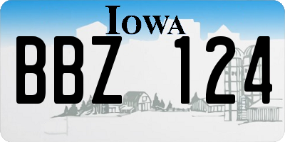 IA license plate BBZ124