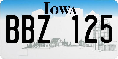 IA license plate BBZ125