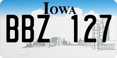 IA license plate BBZ127