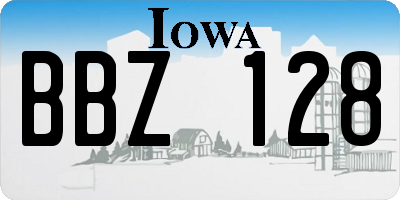 IA license plate BBZ128