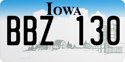 IA license plate BBZ130
