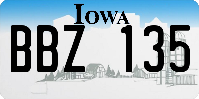 IA license plate BBZ135
