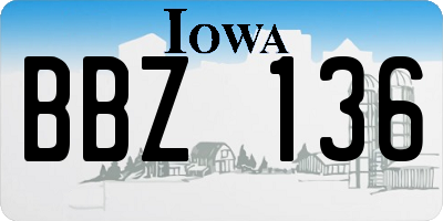IA license plate BBZ136