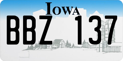 IA license plate BBZ137