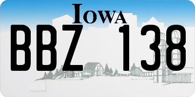 IA license plate BBZ138