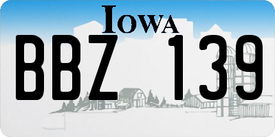 IA license plate BBZ139