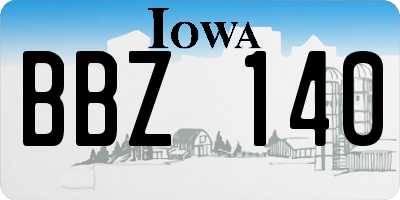 IA license plate BBZ140