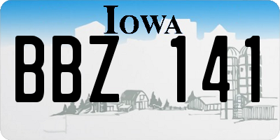 IA license plate BBZ141