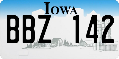 IA license plate BBZ142