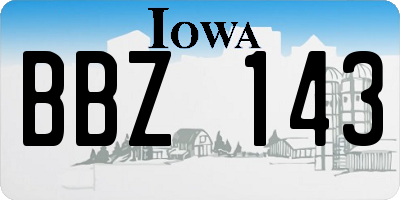 IA license plate BBZ143