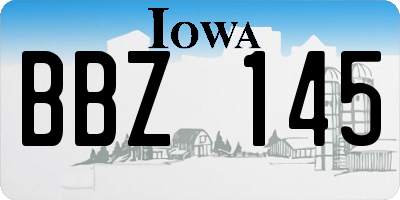IA license plate BBZ145