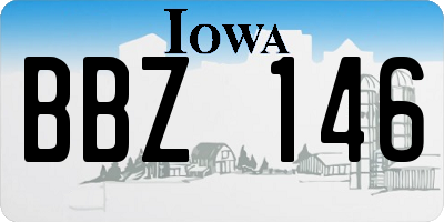 IA license plate BBZ146
