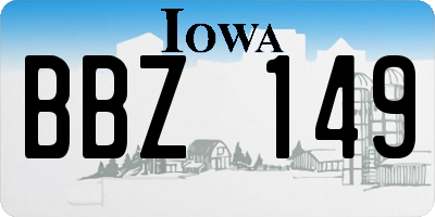 IA license plate BBZ149